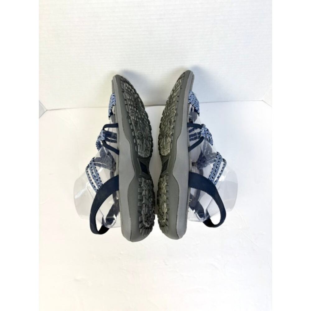 Skechers Memory Foam Women's Size 11 Blue Woven Strappy Slingback Sandals - Picture 6 of 9